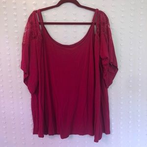 Torrid Super Soft Knits Lace Cold Shoulder Top